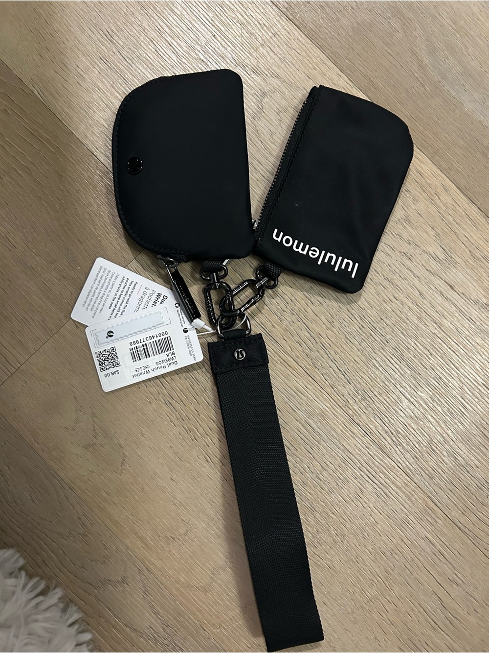 lululemon athletica Black Key & Card Holder Set with Wrist Strap